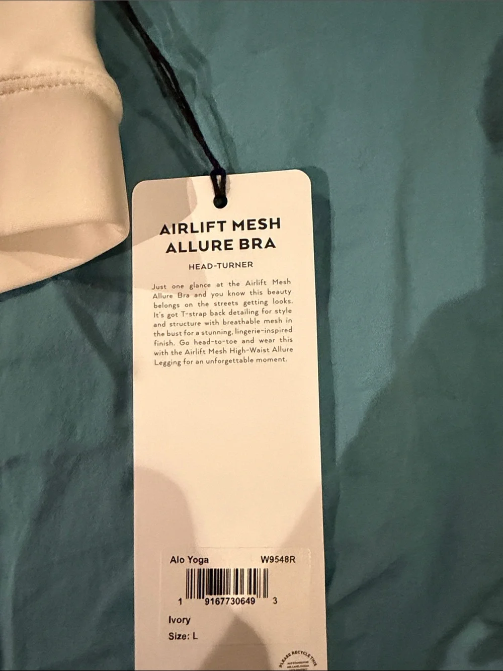 Alo Off-white Wireless Bralette with Mesh